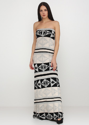 Серо-бежевое кэжуал платье Ralph Lauren с орнаментом