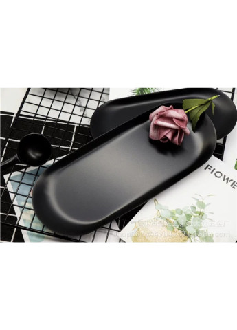 Блюдо овальне Чорний металік DL21012688 23х9.5 см Olens (253630938)