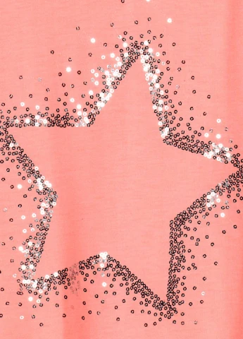 Коралова літня футболка з коротким рукавом H&M