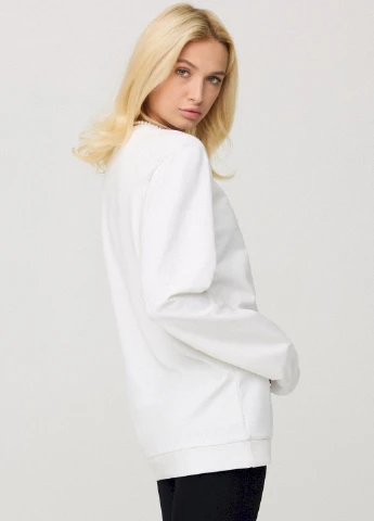 Белый світшот жіночий oversize /no flis/ YAPPI (254658790)