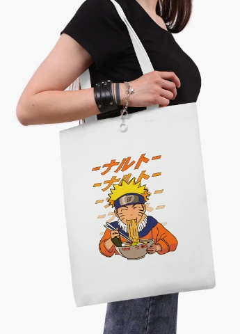 Еко сумка шоппер біла Наруто Узумакі (Naruto Uzumaki) (9227-2818-WT2) Еко сумка шоппер біла 41*35 см MobiPrint (221682998)