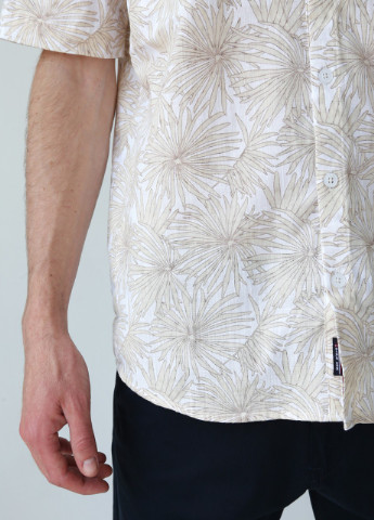 Сорочка чоловіча бежева лляна з пальмами Jean Piere Прямая (253467855)