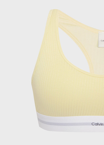 Светло-жёлтый топ бюстгальтер Calvin Klein без косточек хлопок
