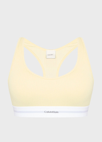 Светло-жёлтый топ бюстгальтер Calvin Klein без косточек хлопок