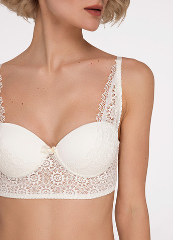 Молочный балконет бюстгальтер Sambario с косточками полиэстер, кружево
