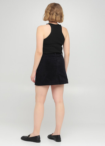 Темно-синяя кэжуал однотонная юбка Monki а-силуэта (трапеция)