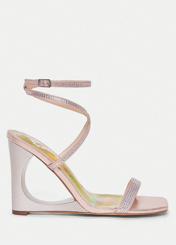 Светло-бежевые босоножки SHEIN с ремешком со стразами