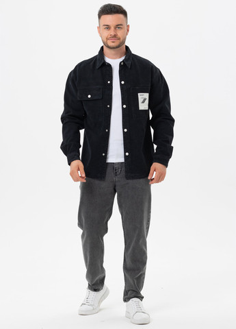 Черно-белая джинсовая рубашка однотонная Trend Collection