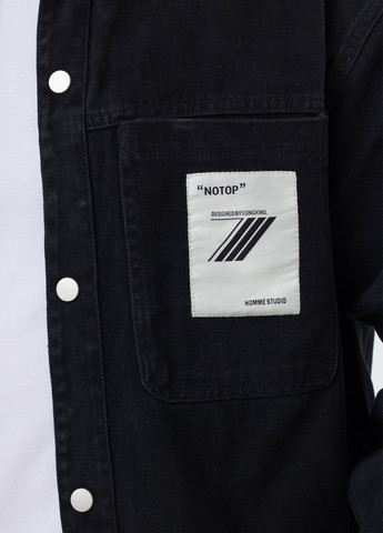 Черно-белая джинсовая рубашка однотонная Trend Collection