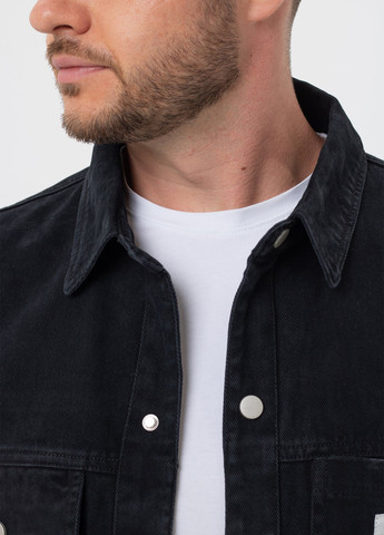 Черно-белая джинсовая рубашка однотонная Trend Collection