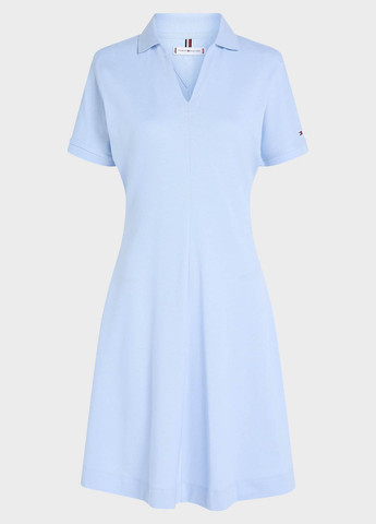 Голубое кэжуал платье поло Tommy Hilfiger однотонное