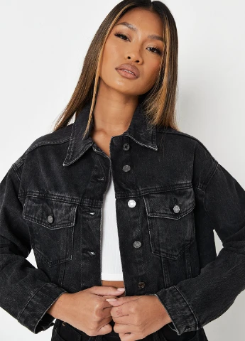 Чорна демісезонна куртка Missguided