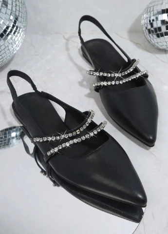 SHEIN Туфли слингбеки черный з искусственная кожа, китай — демисезон (329912574)