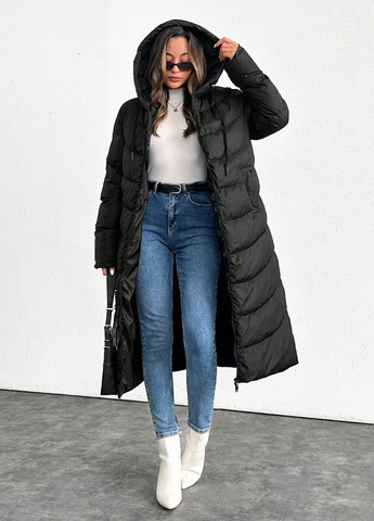 Чорна зимня куртка SHEIN