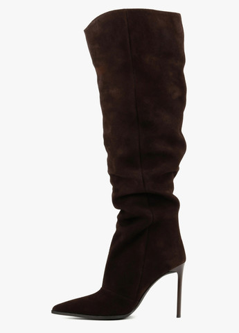 Коричневые осенние ботфорты Le'BERDES с драпировкой