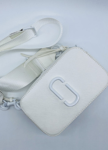Женская прямоугольная сумка кросс-боди на широком ремне белая NoName (251204023)