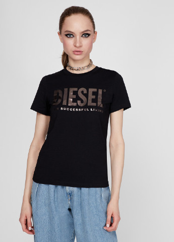 Черная летняя футболка Diesel