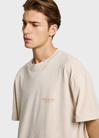Бежевая футболка Pepe Jeans