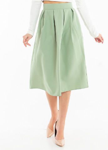 Оливковая кэжуал однотонная юбка Elfberg колокол