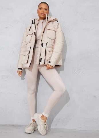 Айворі зимня куртка PrettyLittleThing