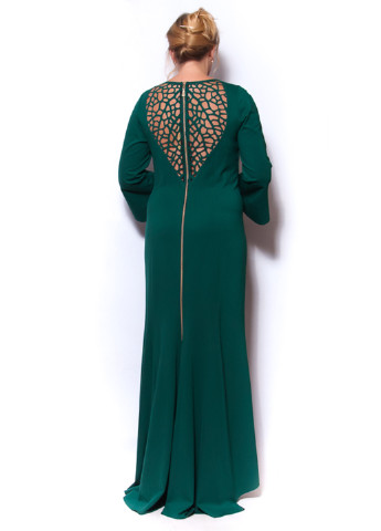 Темно-зеленое кэжуал платье а-силуэт LibeAmore однотонное