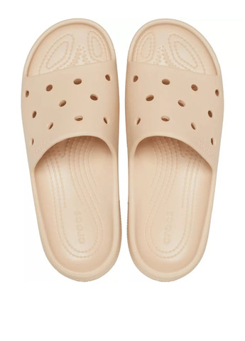 Бежевые шлепанцы Crocs