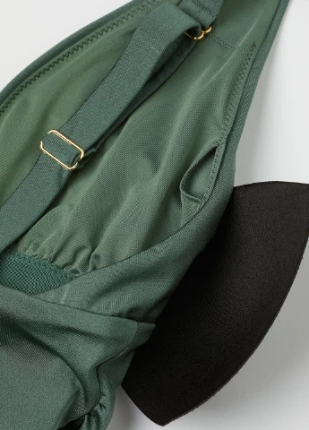 Оливковий (хакі) літній купальник суцільний H&M