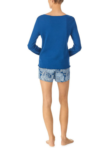 Синяя всесезон пижама (лонгслив, шорты) лонгслив + шорты Ralph Lauren
