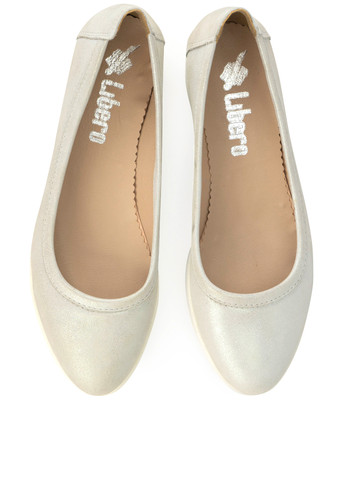 Жіночі балетки Libero | світло-бежеві однотонні без декору натуральна шкіра (302791988)