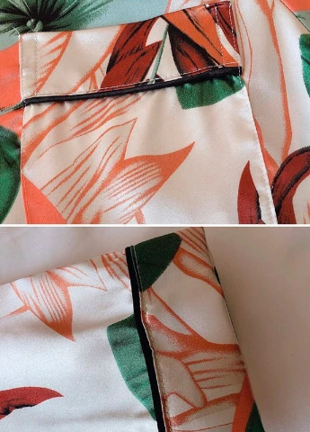 Зелений демісезонний комплект жіночий домашній 7 в 1 hawaii Berni Fashion 58377