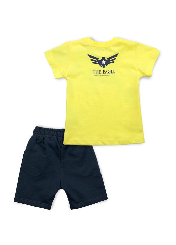 Синій літній набір дитячого одягу з вертольотом (10962-74b-green) Breeze