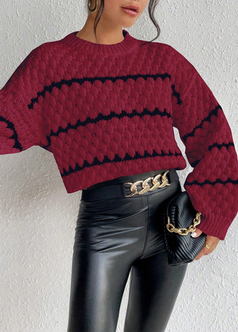 Бордовый демисезонный джемпер джемпер SHEIN