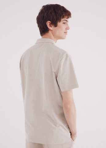 Бежевая футболка-поло для мужчин Springfield меланжевая