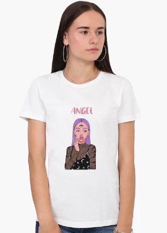 Футболка жіноча Ангел Діджитал Арт (Angel Digital art) Білий (8976-1635) XXL MobiPrint - (216196275)
