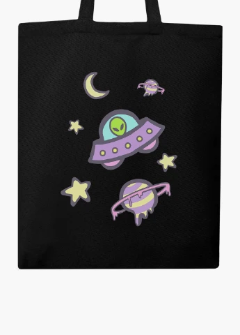 Эко сумка шоппер Инопланетяни в космосе (Aliens in space) (9227-2854-BK) MobiPrint (236265304)