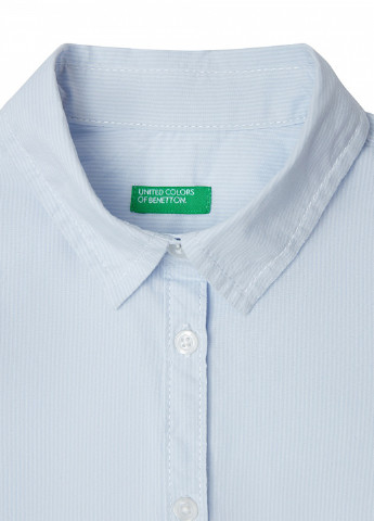 Голубой кэжуал рубашка однотонная United Colors of Benetton