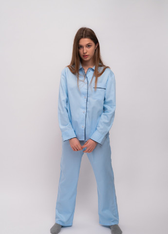 Голубая всесезон пижама рубашка + брюки MOONS English