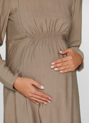 Бежевое кэжуал платье для беременных Lullababe однотонное