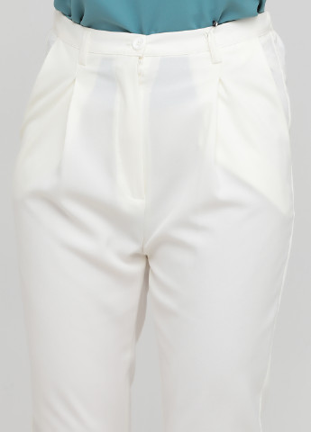 Белые кэжуал летние зауженные, укороченные брюки Berna