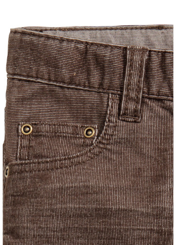 Темно-коричневые кэжуал демисезонные брюки прямые H&M
