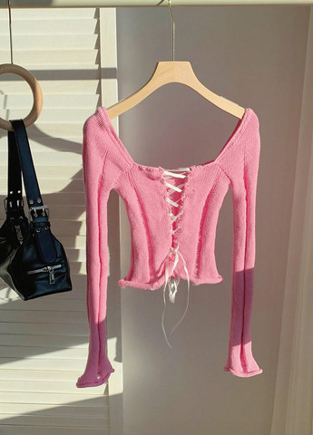 Розовый демисезонный свитер джемпер SHEIN