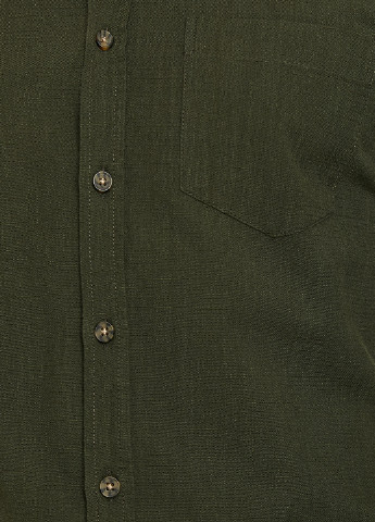 Оливковковая (хаки) кэжуал рубашка однотонная KOTON