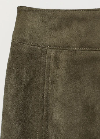 Темно-зеленая кэжуал однотонная юбка H&M клешированная