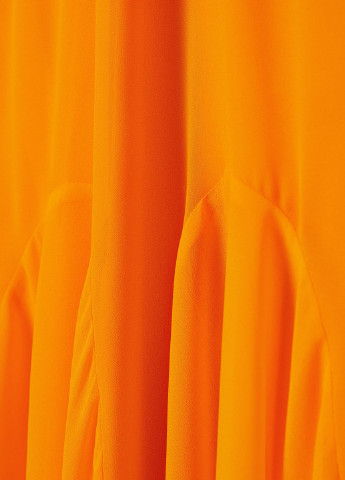Оранжевое кэжуал платье с открытыми плечами H&M однотонное