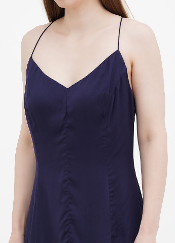 Темно-синее кэжуал платье с открытой спиной Ralph Lauren однотонное