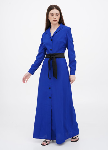 Синя кежуал сукня кльош, сорочка Maurini однотонна