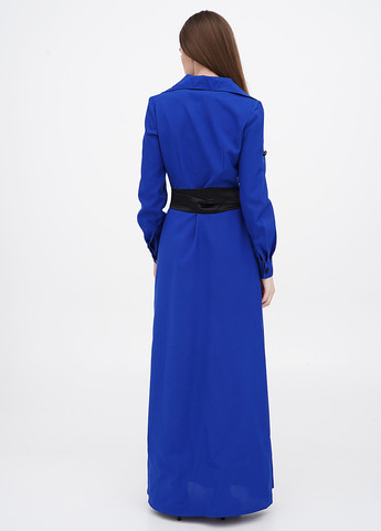 Синее кэжуал платье клеш, рубашка Maurini однотонное