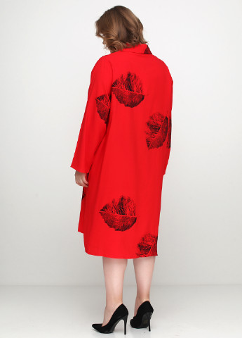 Червона кежуал сукня оверсайз Neslay з квітковим принтом
