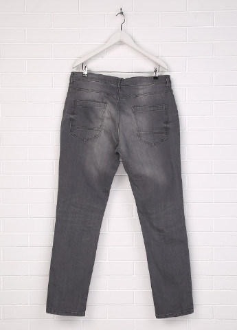 Темно-серые демисезонные со средней талией джинсы F&F