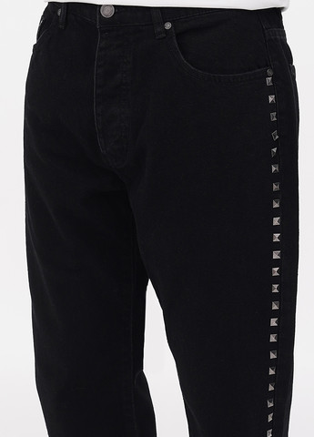 Черные джинсовые демисезонные прямые брюки Boohoo